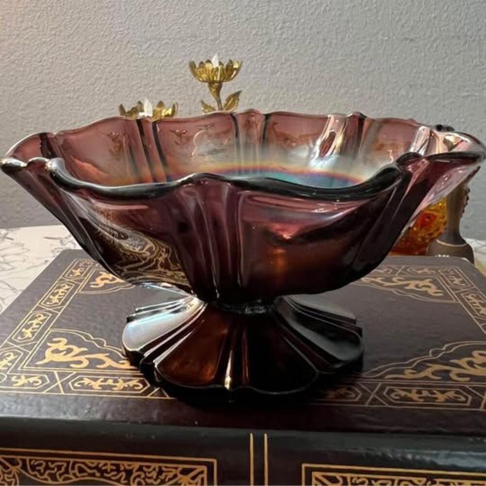 Purple Grape Amethyst Bowl 3” Tall x 5.5” Dia